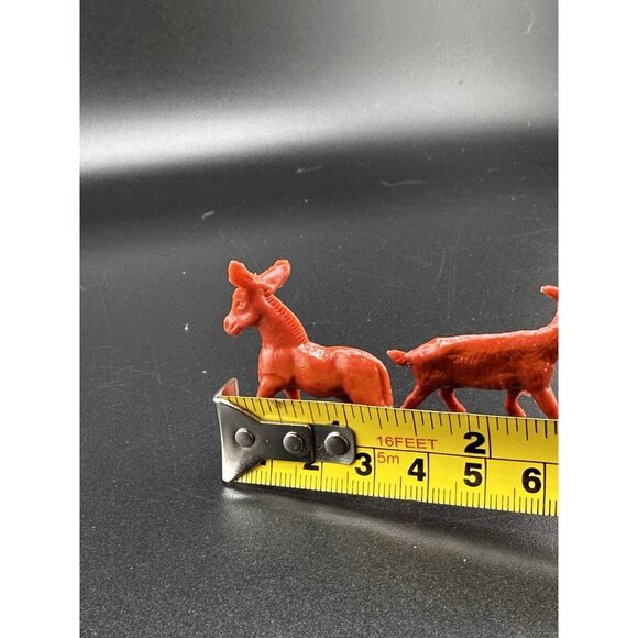 Molded Plastic 1950s Farm Animals Donkey Horse Goat Vtg Tim Mee Marx Auburn ? - Picture 9 of 10